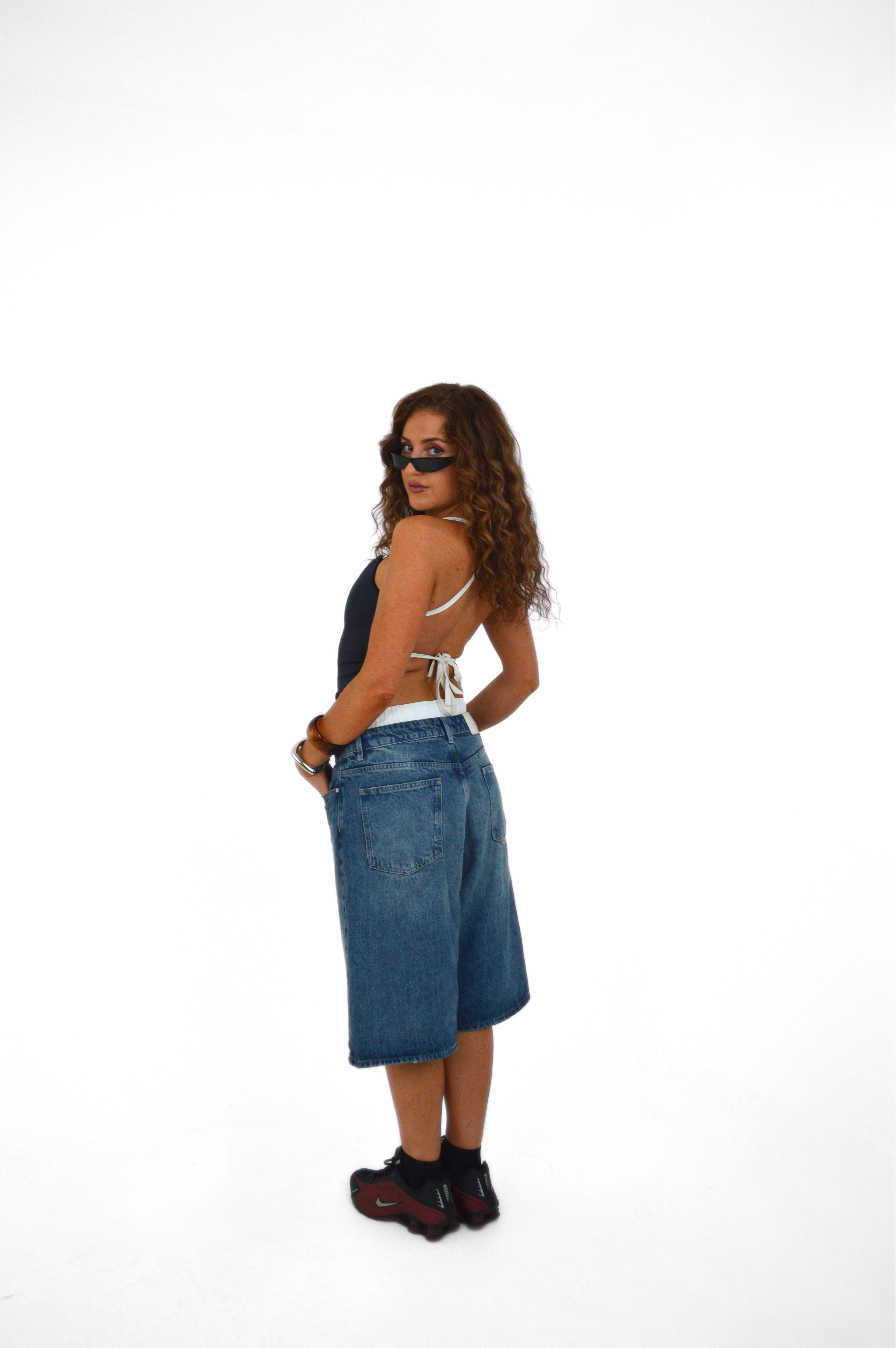 Represent blue denim jorts