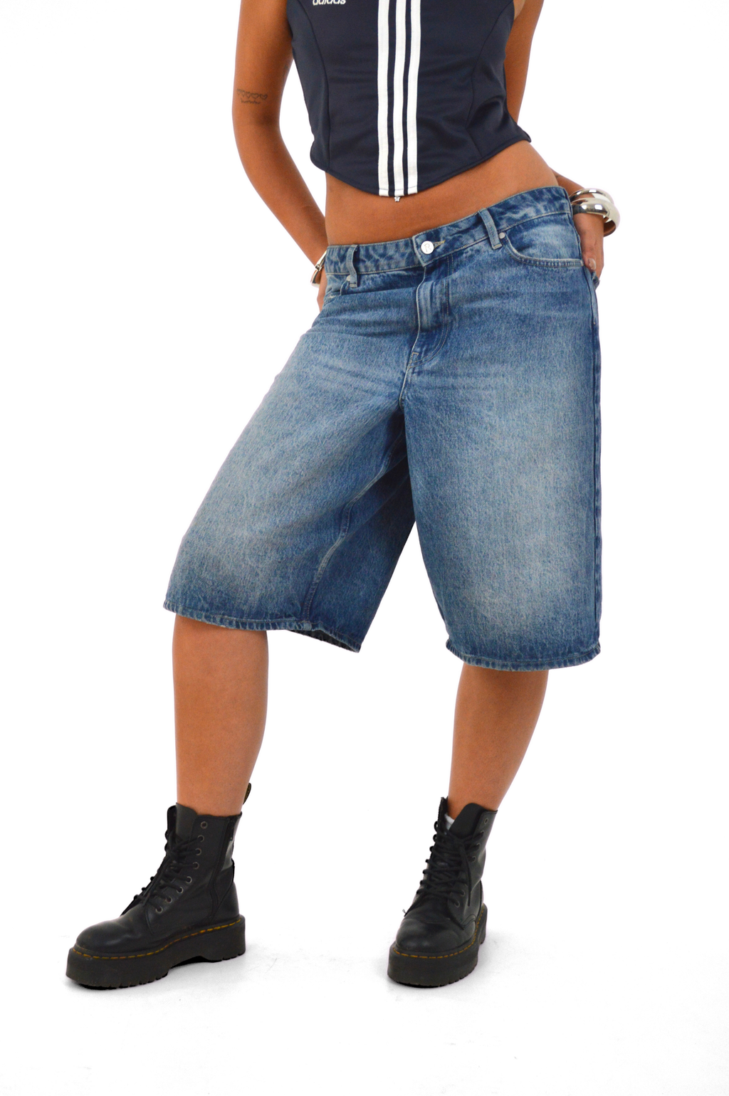 Represent blue denim jorts