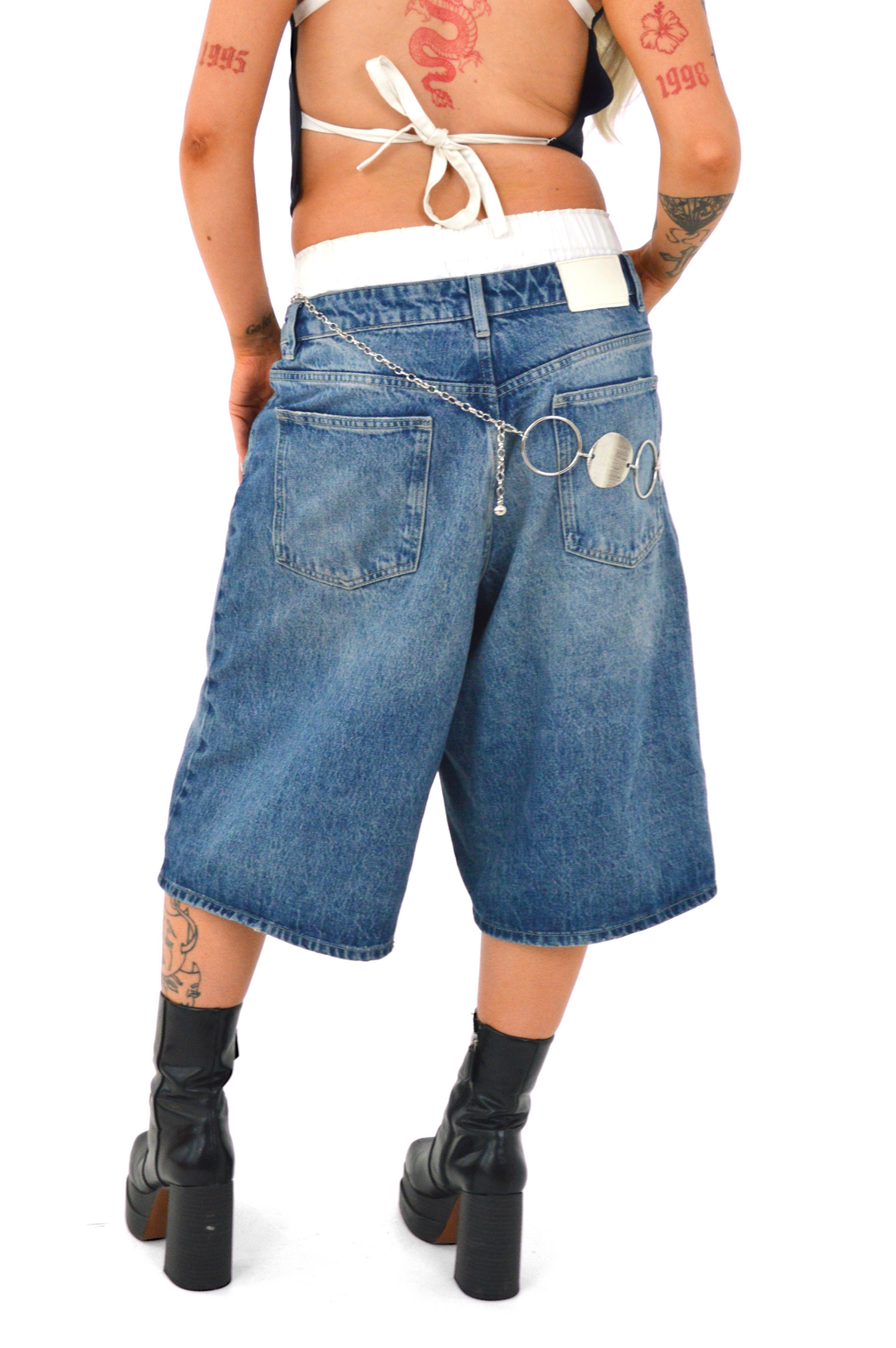 Represent blue denim jorts