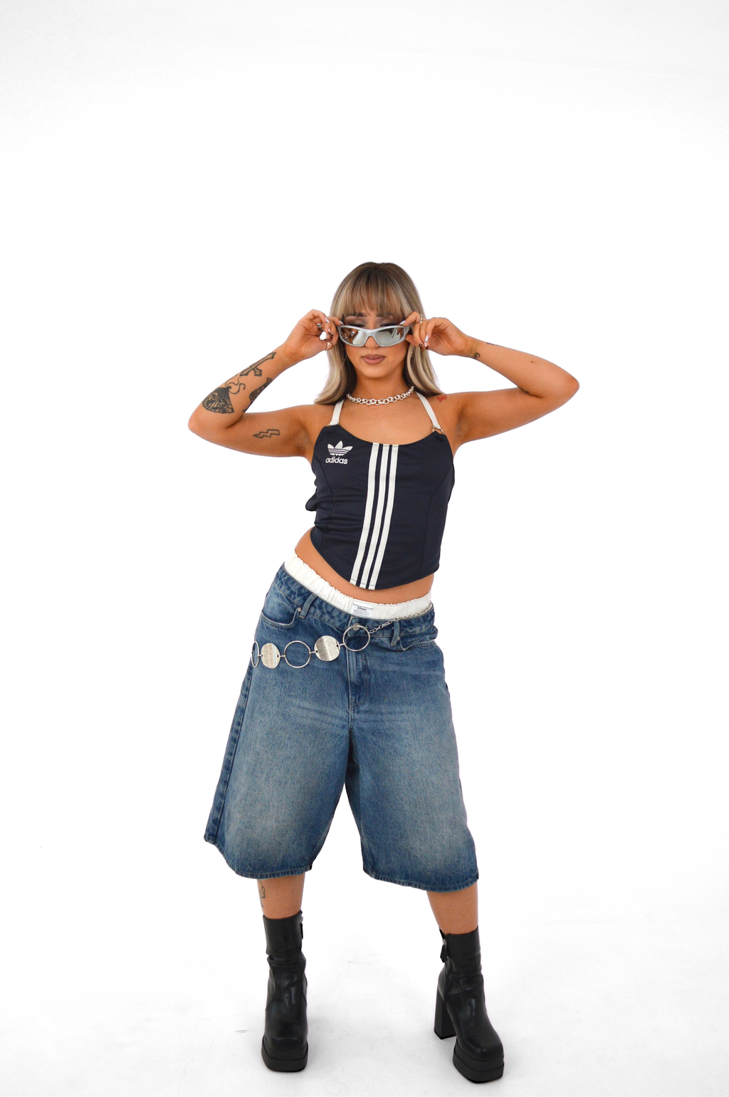 Represent blue denim jorts